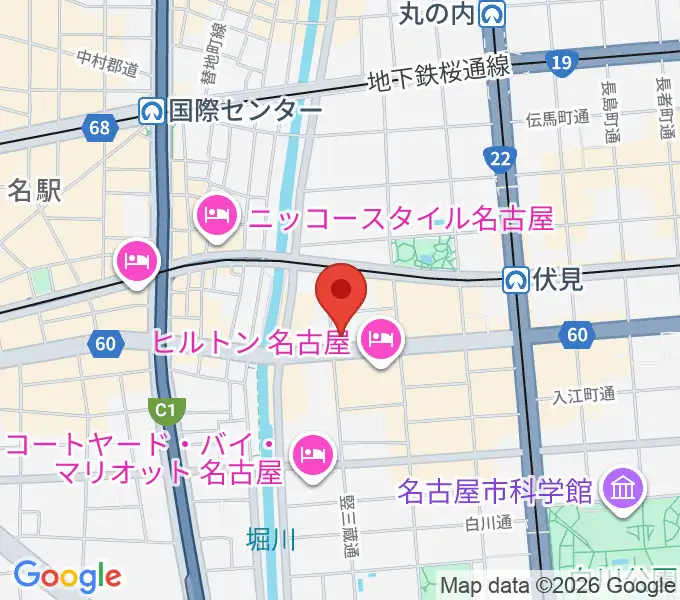 ヤマハミュージック 名古屋店の地図