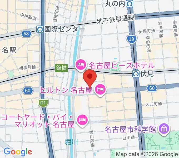 ヤマハミュージック 名古屋店の地図