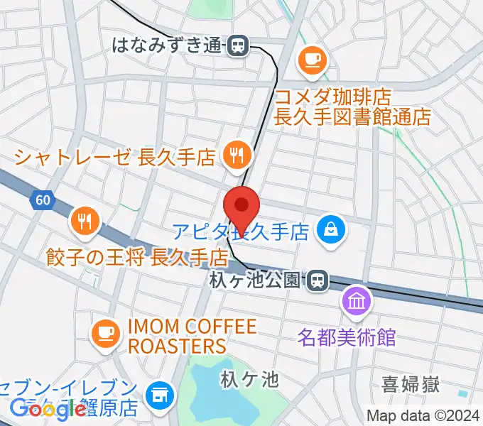 安立ピアノ＆ハープ研究所の地図