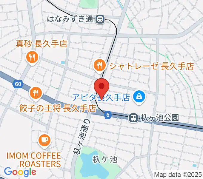 安立ピアノ＆ハープ研究所の地図