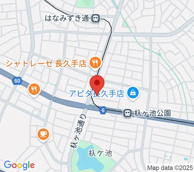 安立ピアノ＆ハープ研究所の地図
