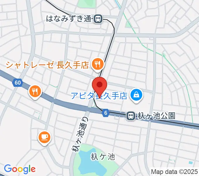 安立ピアノ＆ハープ研究所の地図