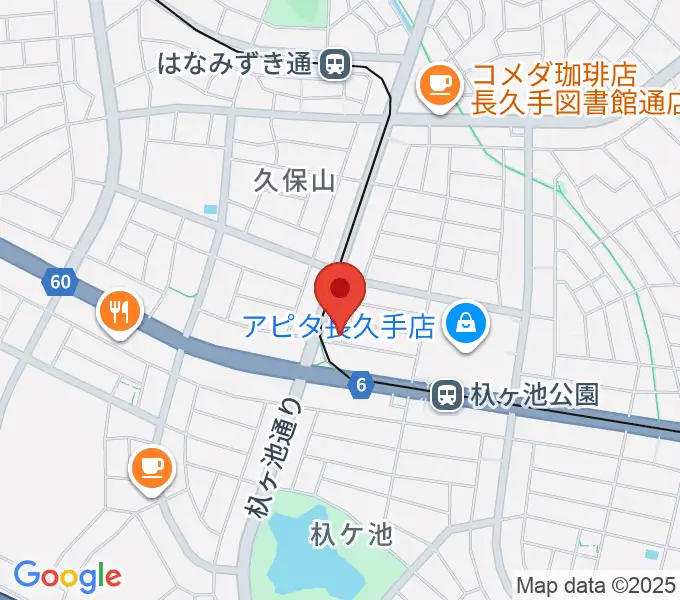 安立ピアノ＆ハープ研究所の地図