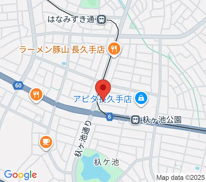 安立ピアノ＆ハープ研究所の地図