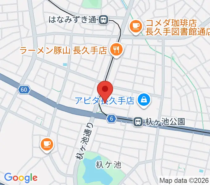安立ピアノ&ハープ研究所の地図