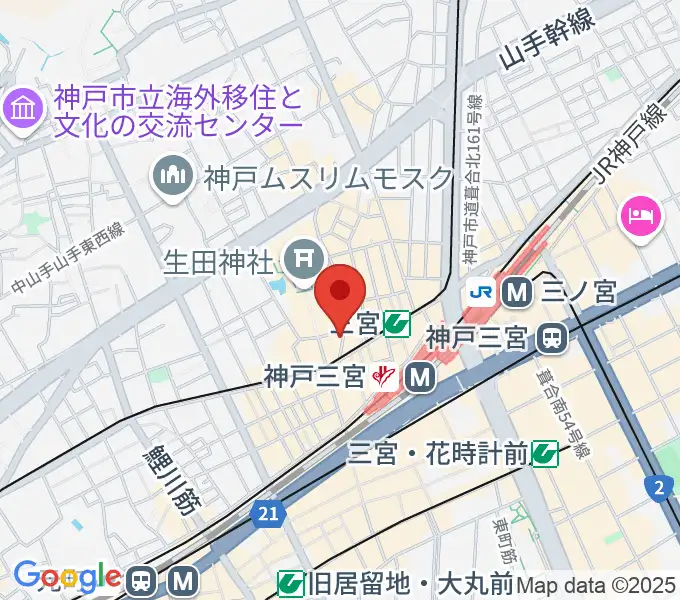 三宮iznt（イズント）の地図