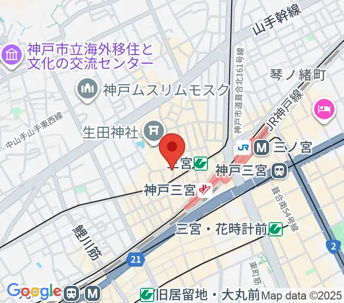 三宮iznt（イズント）の地図