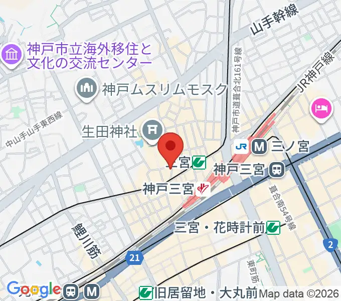 三宮iznt（イズント）の地図