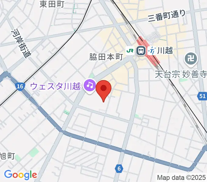 栗原楽器 ウニクス川越センターの地図