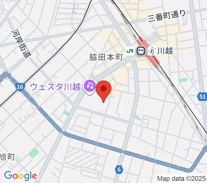 栗原楽器 ウニクス川越センターの地図