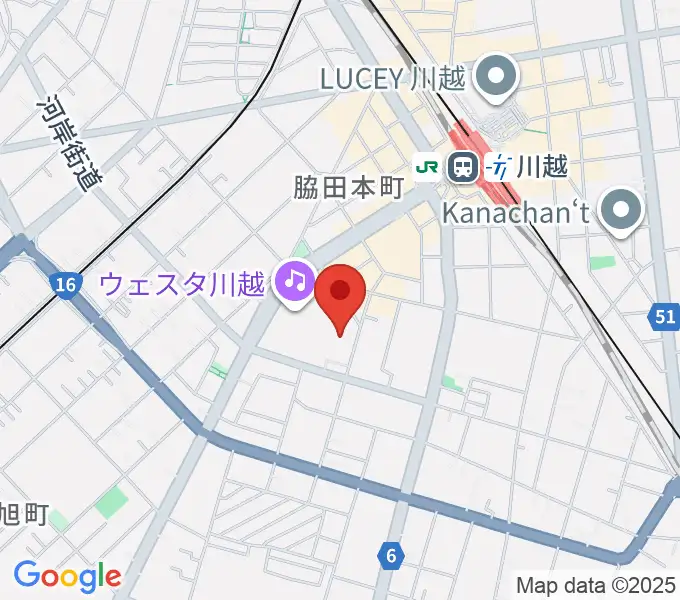 栗原楽器 ウニクス川越センターの地図