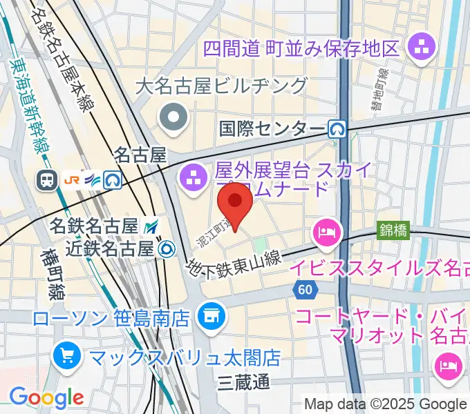 ミュージックアベニュー名駅の地図