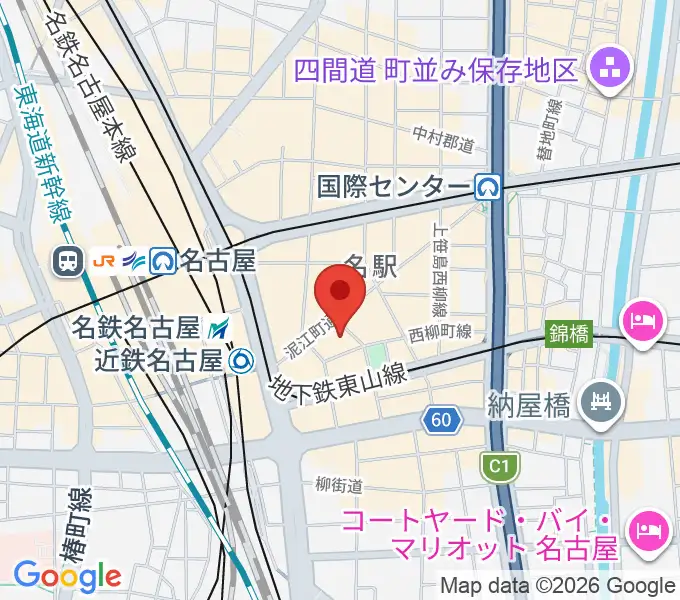 ミュージックアベニュー名駅の地図