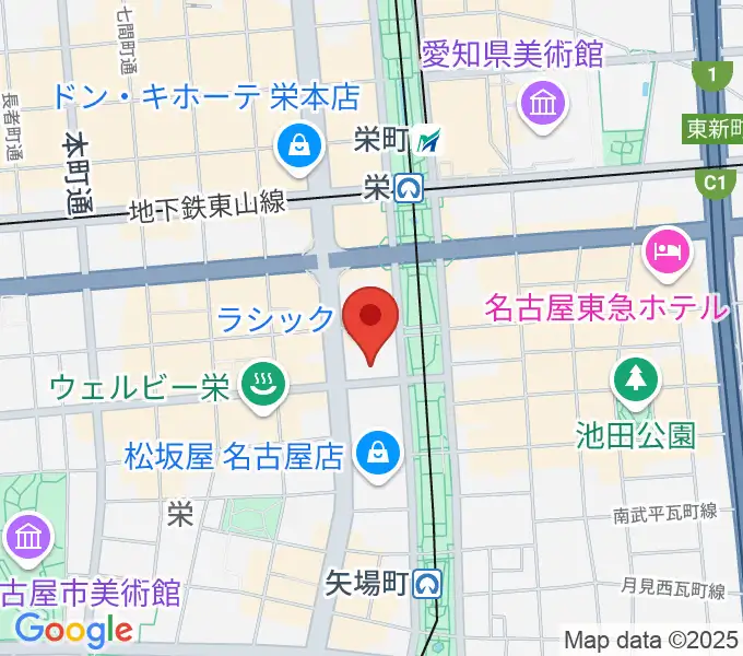 ミュージックアベニュー栄 ヤマハミュージックの地図