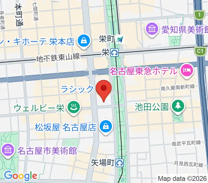 ミュージックアベニュー栄 ヤマハミュージックの地図