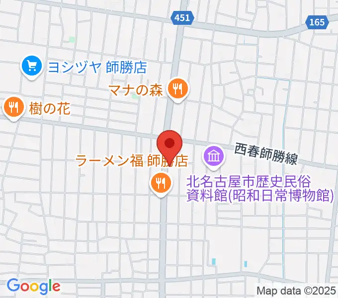 北名古屋センター ヤマハミュージックの地図