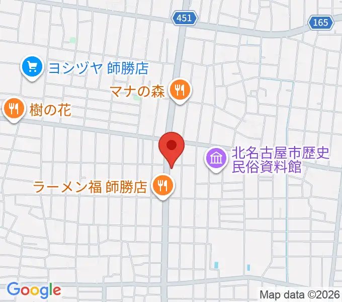 北名古屋センター ヤマハミュージックの地図