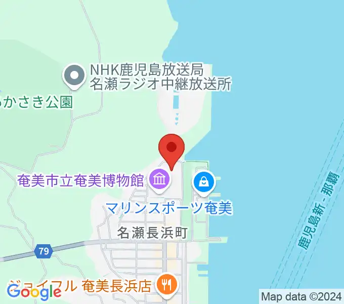 奄美川商ホールの地図