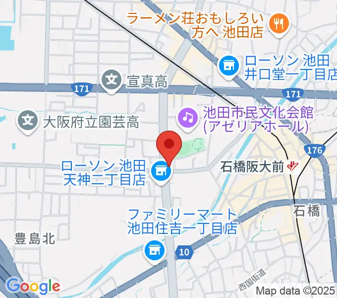 米阪ギター教室の地図