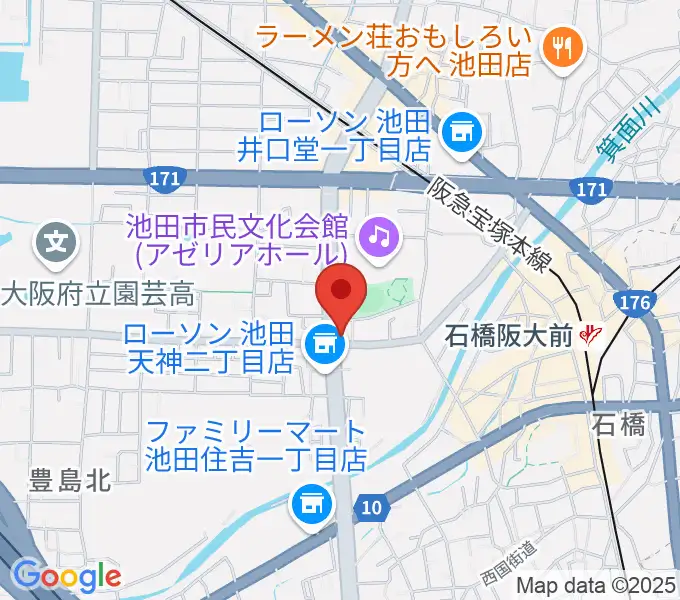 米阪ギター教室の地図