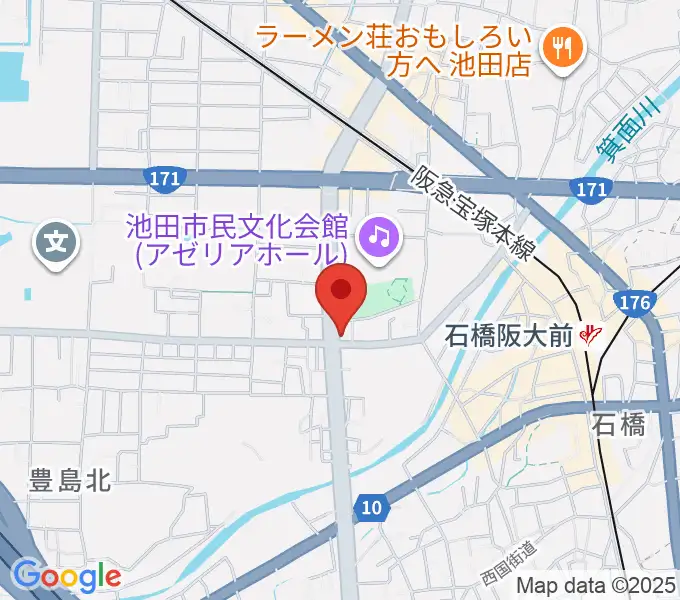 米阪ギター教室の地図