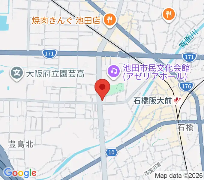 米阪ギター教室の地図