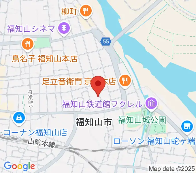 三字屋楽器店の地図