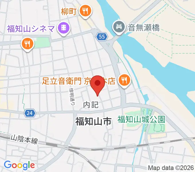 三字屋楽器店の地図