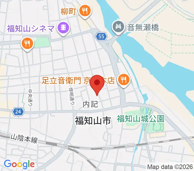 三字屋楽器店の地図