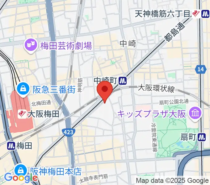 中崎町B.SQUAREの地図
