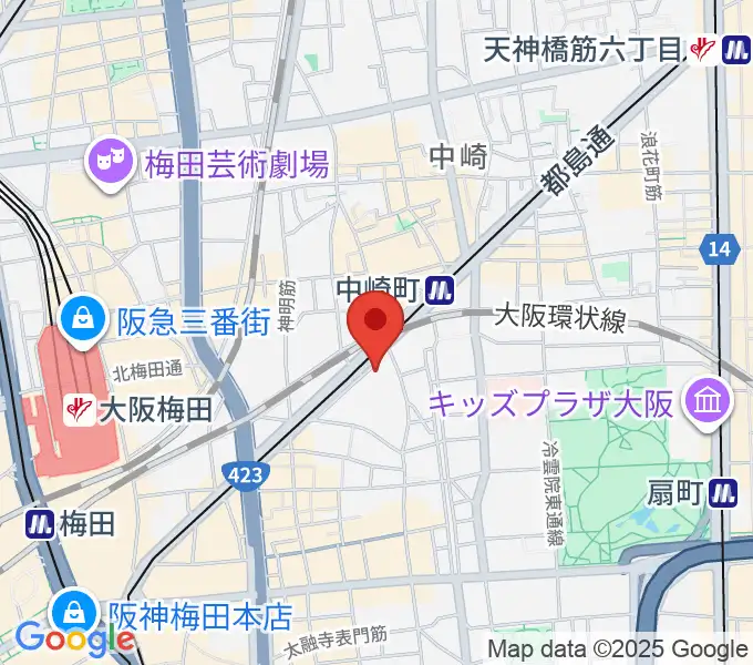 中崎町B.SQUAREの地図