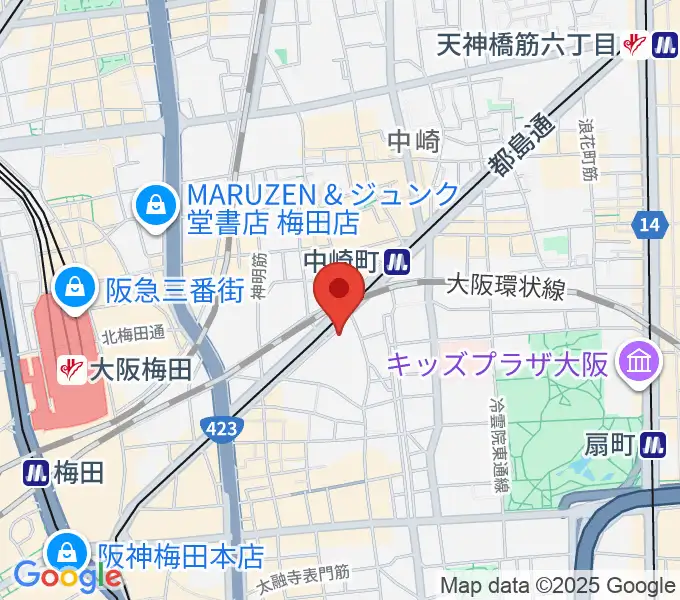 中崎町B.SQUAREの地図