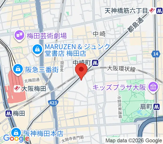 中崎町B.SQUAREの地図