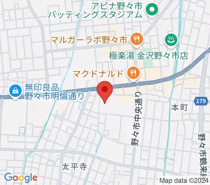 野々市市文化会館フォルテの地図