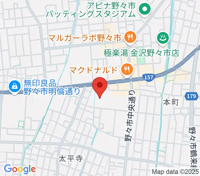 野々市市文化会館フォルテの地図