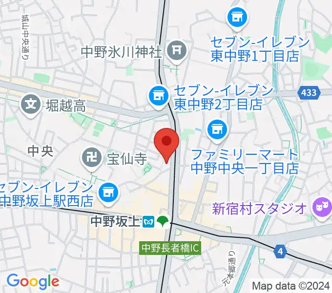 D,IOS中野坂上スタジオの地図