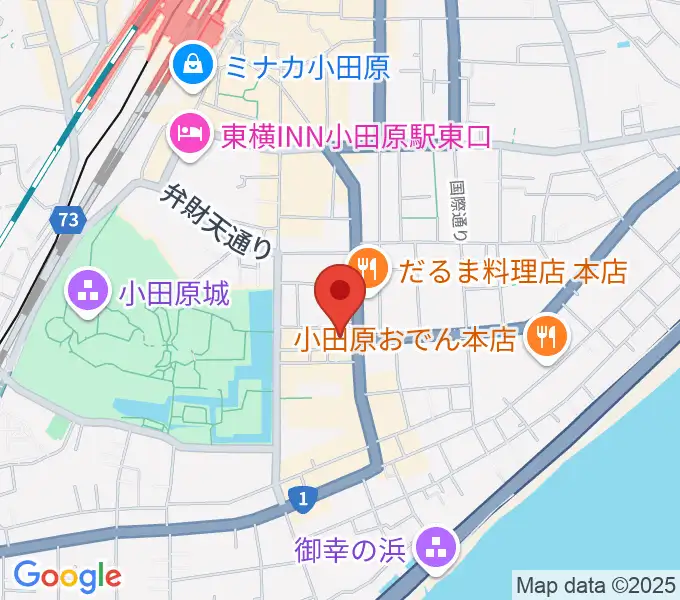 小田原市民会館の地図