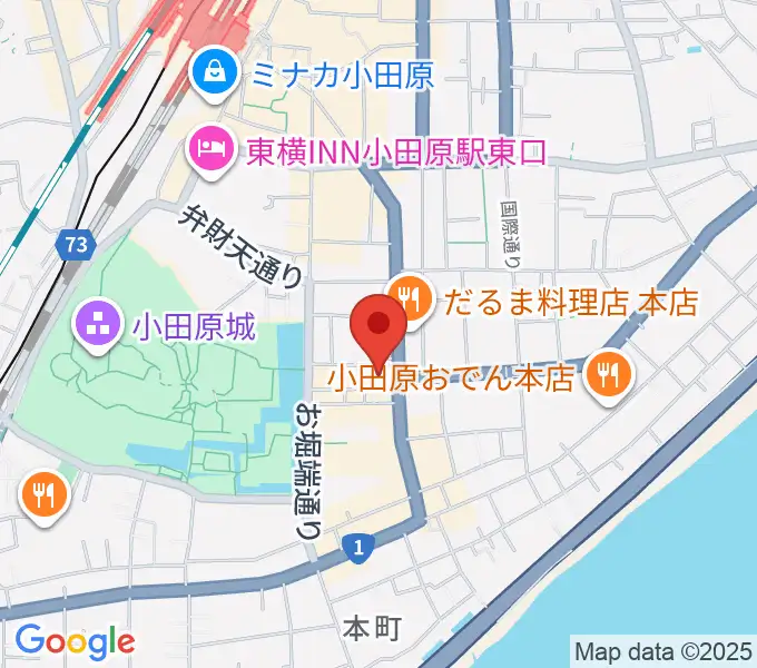 小田原市民会館の地図