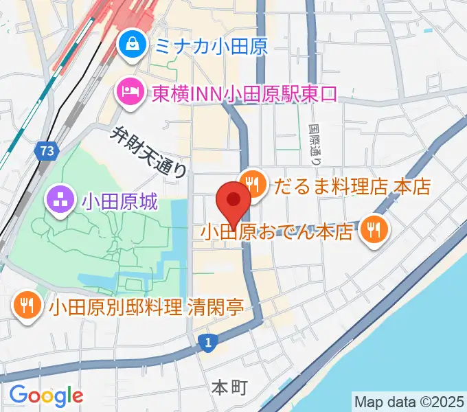 小田原市民会館の地図