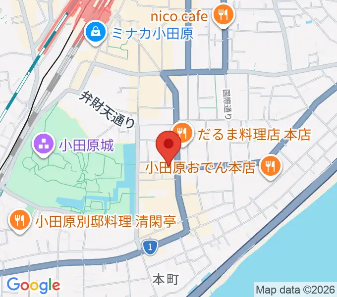 小田原市民会館の地図