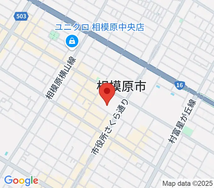 相模原市民会館の地図