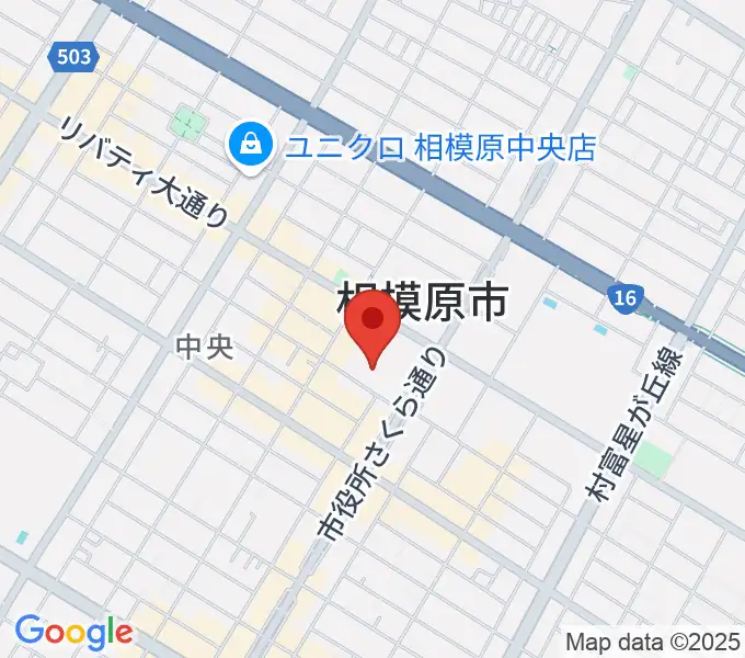 相模原市民会館の地図
