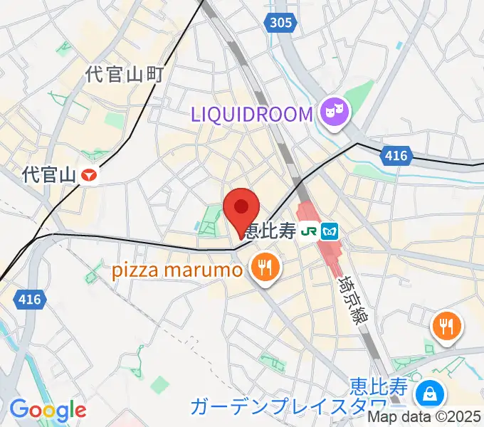 ドルフィンギターズ東京店の地図