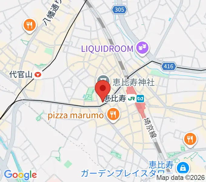 ドルフィンギターズ東京店の地図