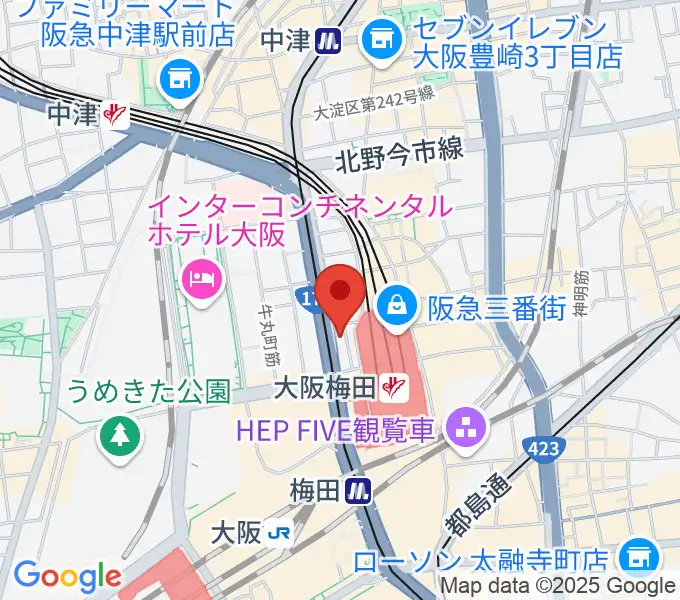 ミュージックアベニュー梅田の地図