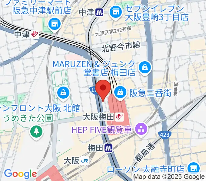 ミュージックアベニュー梅田の地図