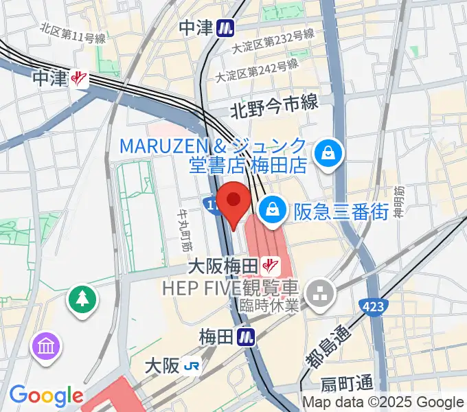 ミュージックアベニュー梅田の地図