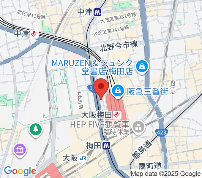 ミュージックアベニュー梅田の地図