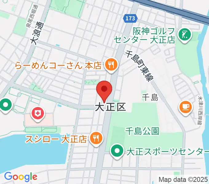 大正センター ヤマハミュージックの地図