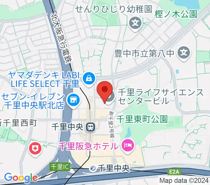 ミュージックサロン千里 ヤマハミュージックの地図